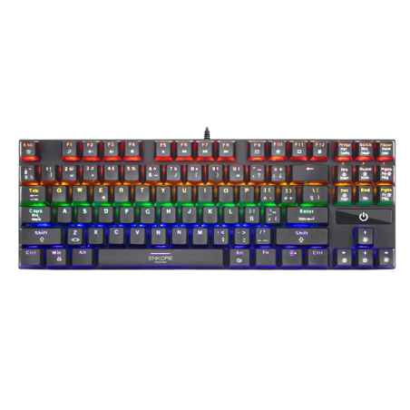 TECLADO GAMER MECANICO ENKORE FALCON 87 ENK1005 RGB SWICTH ROJO