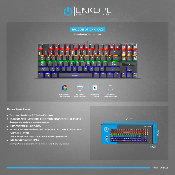 TECLADO GAMER MECANICO ENKORE FALCON 87 ENK1005 RGB SWICTH ROJO
