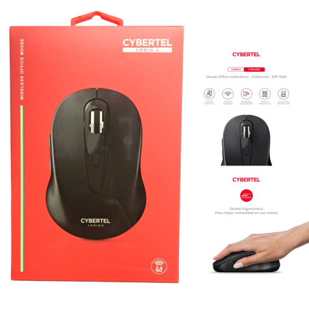 MOUSE INALAMBRICO CYBERTEL LOGIG 6 CYB M307 CON BOTONES LATERALES