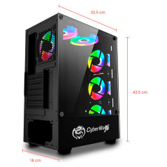 CASE O GABINETE GAMER PARA PC CYBERTEL KILLER CBX5016 RGB VIDRIO TEMPLADO