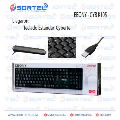 teclado cybertel estandar ebony en ventanilla