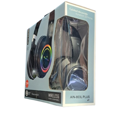 AUDIFONO BLUETOOTH VINCHA SONY AIN-803L PLUS LED RGB 20HRAS