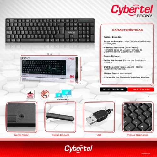 teclado cybertel estandar ebony en ventanilla