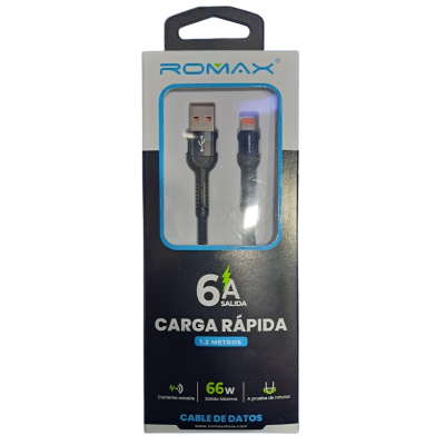 CABLE DE CELULAR ROMAX TCD0323 USB A LIGHTNING 6A 66W