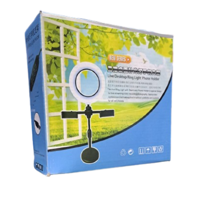 SOPORTE DE MESA ESCRITORIO PARA 2CELULARES ARO LED