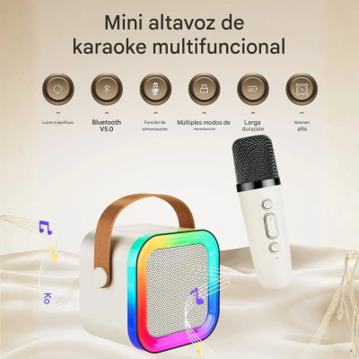 MINI PARLANTE BLUETOOTH CON MICROFONO PORTATIL LED RGB
