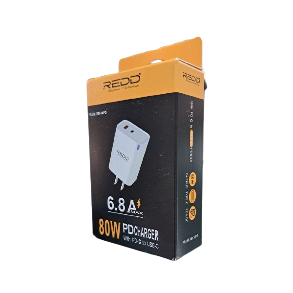 DADO DE CARGADOR REDD RD-14PD 6.8A 80W ENTRADA USB Y TIPO C