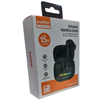 AUDIFONO BLUETOOTH EWTTO ET-A4282BW RGB 5 HRAS