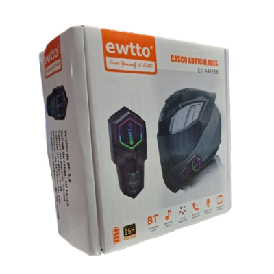 AUDIFONO BLUETOOTH EWTTO ET-A4956B PARA CASCO DE MOTO RGB 25 HRAS