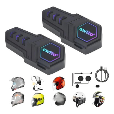 AUDIFONO BLUETOOTH EWTTO ET-A4956B PARA CASCO DE MOTO RGB 25 HRAS