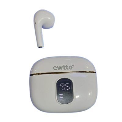 AUDIFONO BLUETOOTH EWTTO ETA4310BW CON PANTALLA DE INDICADOR DE BATERIA 12 HRAS