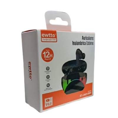 AUDIFONO BLUETOOTH EWTTO ET-A4217BW LED RGB 12 HRAS