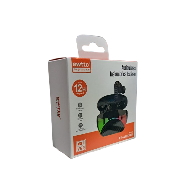 AUDIFONO BLUETOOTH EWTTO ET-A4217BW LED RGB 12 HRAS