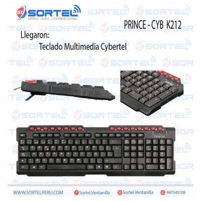 TECLADO MULTIMEDIA CYBERTEL PRINCE CYB K212+ T/SEMICORVAS