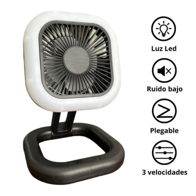 MINI VENTILADOR N0-953 PORTATIL RECARGABLE PLEGABLE CON LED N0-953