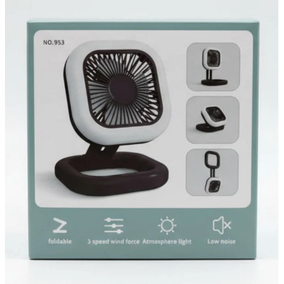 MINI VENTILADOR N0-953 PORTATIL RECARGABLE PLEGABLE CON LED N0-953