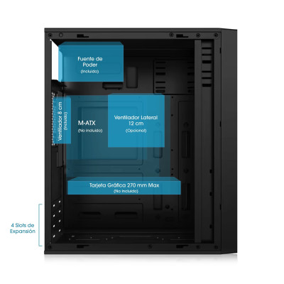 CASE O GABINETE ENKORE ULTRA ENC 1001 MICRO ATX  FUENTE PSU 230W