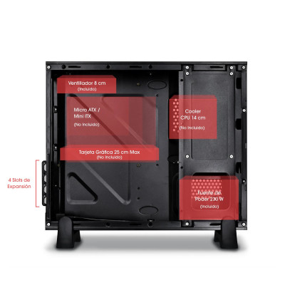 CASE O GABINETE CYBERTEL DERBY SLIM CYB 1005 MICRO ATX CON FUENTE PSU 230W