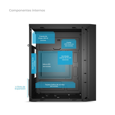 CASE O GABINETE  ENKORE PATRIOT ENC 3005 CON FUENTE PSU 230W RGB