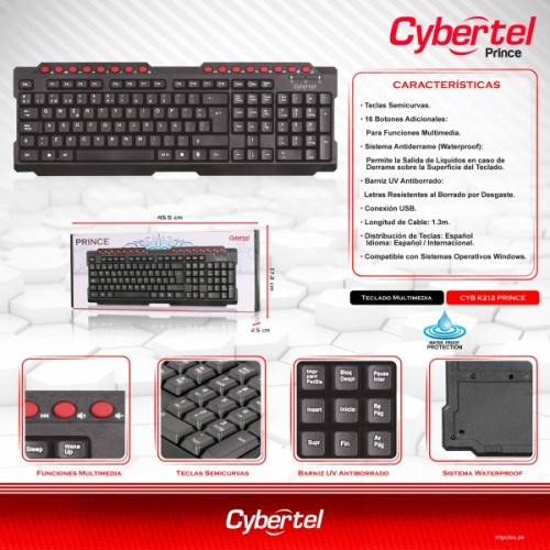 teclado cybertel muntimedia en ventanilla