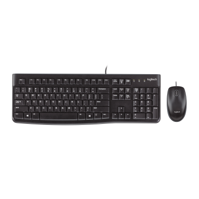 KIT TECLADO + MOUSE LOGITECH MK120 CORDED NEGRO ALAMBRICO