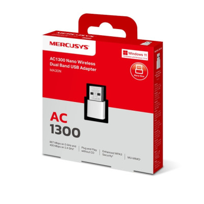 USB WIFI MERCUSYS MA30N  AC1300 DUAL BAND  2.4G Y 5G