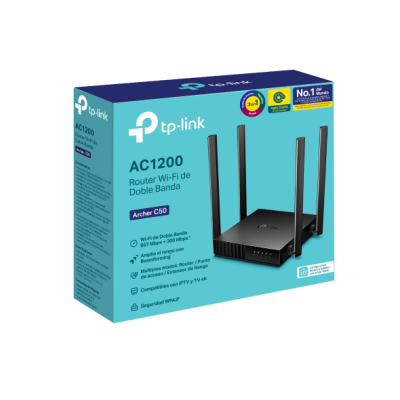 ROUTER TP-LINK ARCHER C50 DOBLE BANDA 3 EN 1 4 ANTENAS