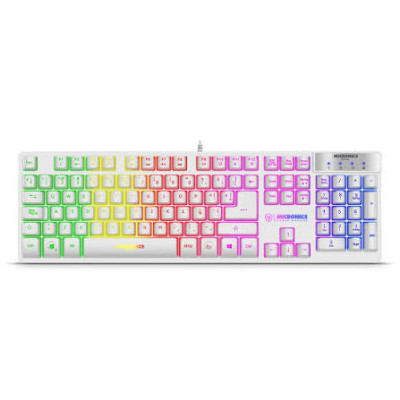 TECLADO GAMER MICRONICS NEON MIC K709W BLANCO RGB