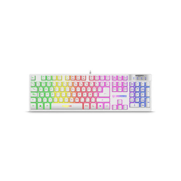 TECLADO GAMER MICRONICS NEON MIC K709W BLANCO RGB