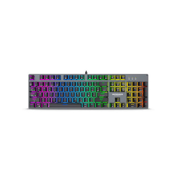 TECLADO GAMER MECANICO MICRONICS STINGRAY MIC GK1000 SWTCH ROJO