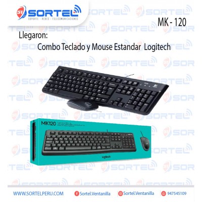 Teclado mas mouse alambrico logitech mk120