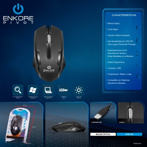 mouse opico alambrico economico en ventanilla