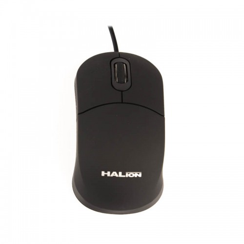MOUSE OPTICO HALION TRIDENT HA-M814 USB NEGRO Y BLANCO
