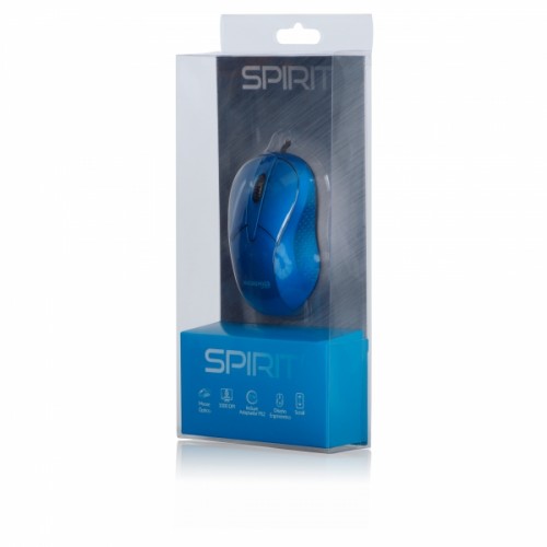 Mouse Optico Alambrico Micronics Spirit MIC M657 Azul Electrico