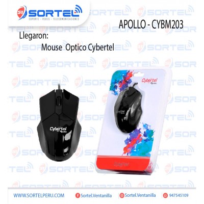 MOUSE OPTICO ALAMBRICO CYBERTEL APOLLO CYB M203