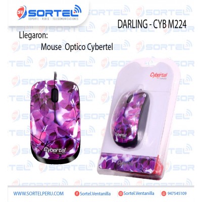 MOUSE OPTICO ALAMBRICO CON DISEÑO CYBERTERL DARLING CYB M224