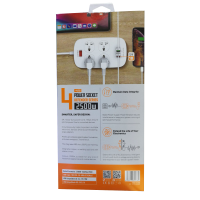 SUPRESOR DE PICO LDNIO POWER SOCKET +4USB DEFENDER