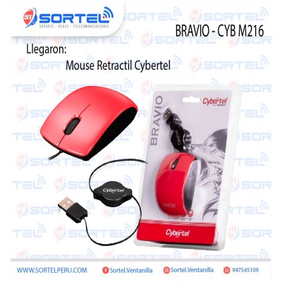 MOUSE RETRACTIL CYBERTEL BRAVIO - CYB M216