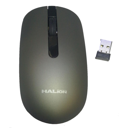 MOUSE INALAMBRICO HALION SLIM HA-M2113 GRIS Y NEGRO