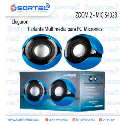 PARLANTE MICRONICS ZOOM 2 - MIC S402B PARA PC