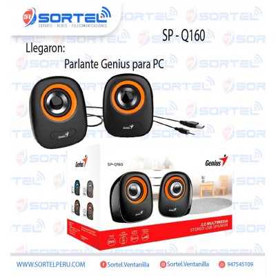 PARLANTE GENIUS SP-Q160 USB POWER 6W IRON GREY/BLACK