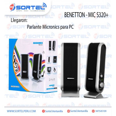 PARLANTE MICRONICS BENETTON - MIC S320+ PARA PC