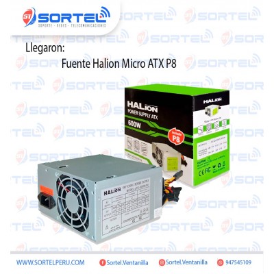 FUENTE DE PODER  MICRO ATX HALION (MICRO - ATX-600W P8 )